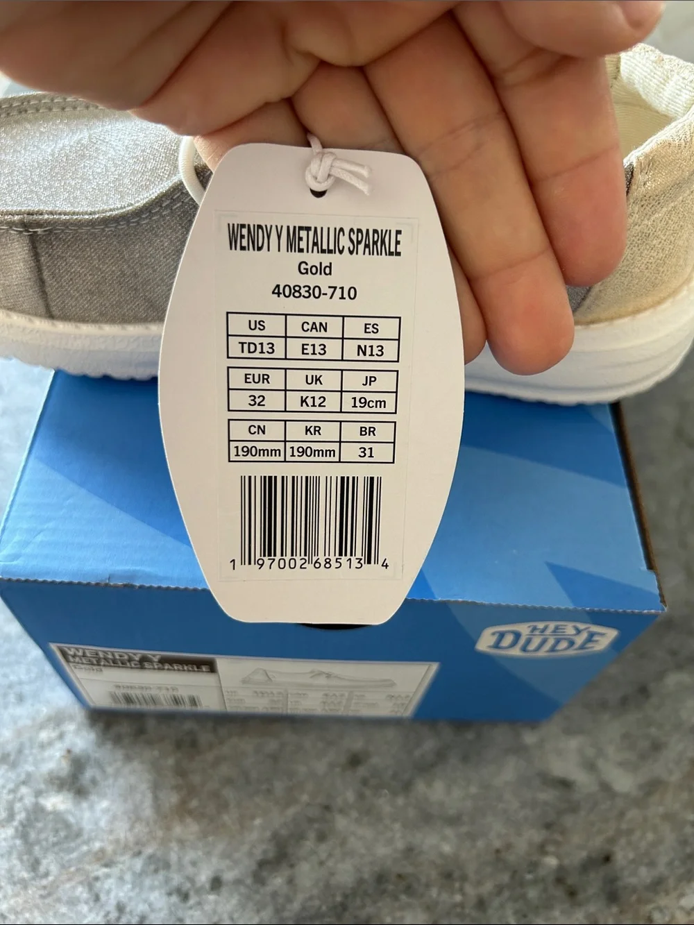Hey Dude Kids Metallic Champagne Slip-On Sneakers